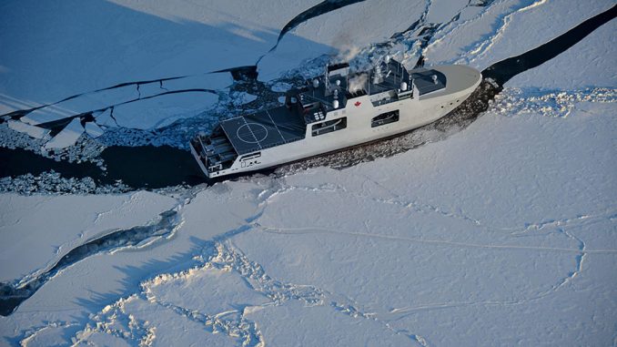 Guardacostas canadiense en el Estrecho de Bering