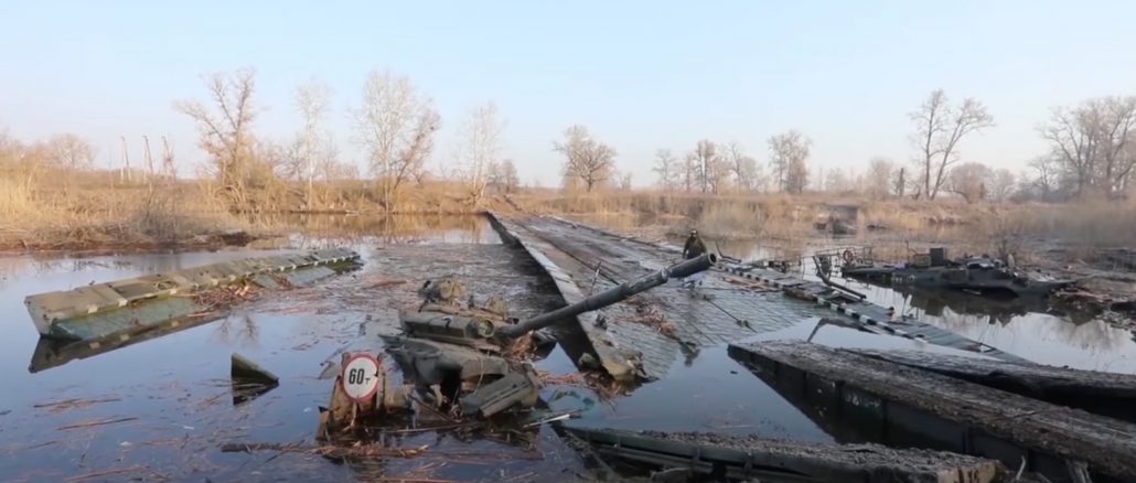 Resultado de uno de los intentos rusos por cruzar el río Donets. Fuente - Off Track Places.