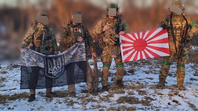 Supuestos voluntarios japoneses luchando por Ucrania. Fuente - Telegram.