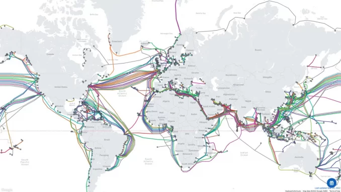 Red mundial de cables submarinos. Fuente - Energy Industry Review.