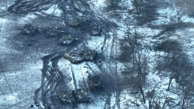 Carros de combate rusos destruidos en las inmediaciones de Vuhledar. Fuente - Ministerio de Defensa de Ucrania.