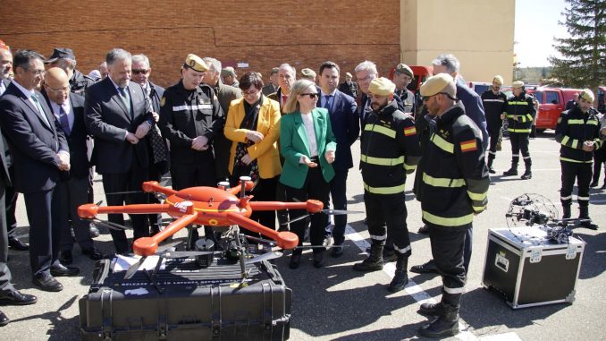 Acto de presentación de la Unidad de Drones de la UME (UDRUME). Fuente - Ministerio de Defensa de España.