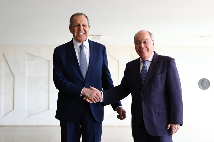 Serguéi Lavrov y Mauro Vieira. Fuente - Ministerio de Exteriores de Rusia