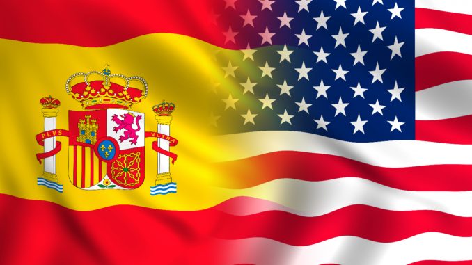 Banderas de España y Estados Unidos. Fuente - Ministerio de Defensa de España.