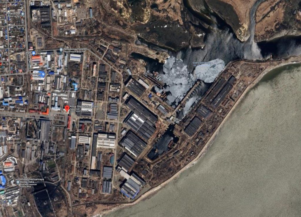 Astilleros de Komsomolsk-na-Amur. Fuente - Google Maps.