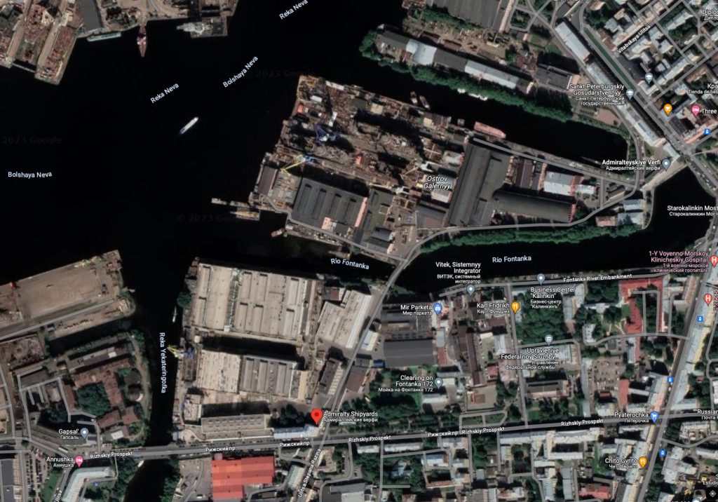 Astilleros del Almirantazgo. Fuente - Google Maps.