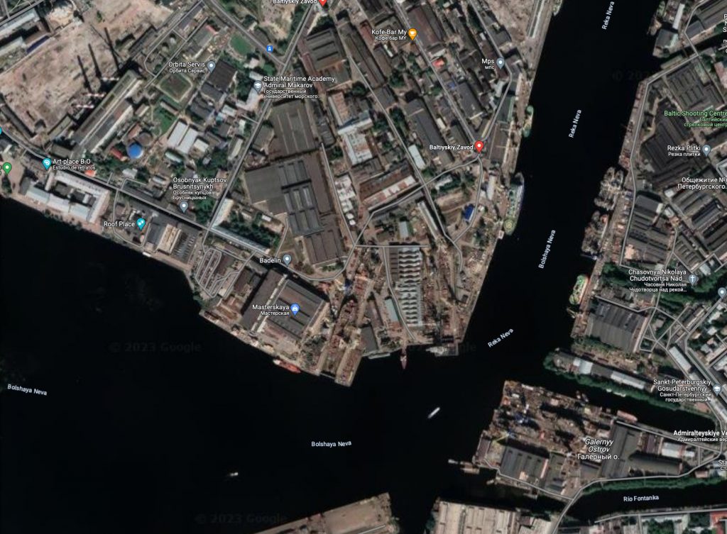 Astilleros del Báltico. Fuente - Google Maps.