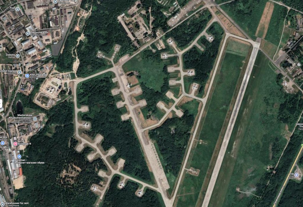 Base aérea de Pskov. Fuente - Google Maps.