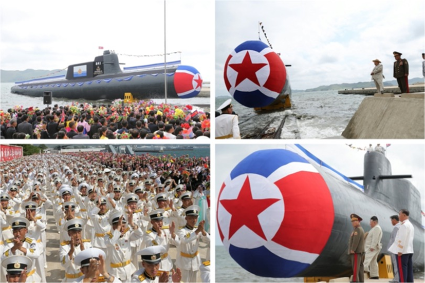Ceremonia de botadura del submarino ‘Hero Kim Kun Ok’. Fuente - Rondong.