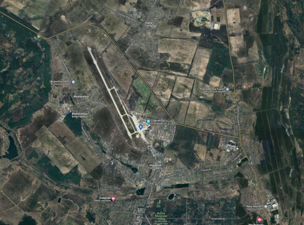 Aeropuerto de Hostomel. Fuente - Google Maps