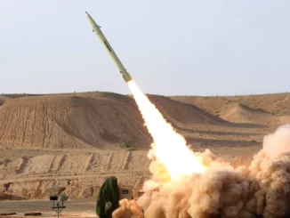 Test of an Iranian Fateh-110 missile. Source - IRNA
