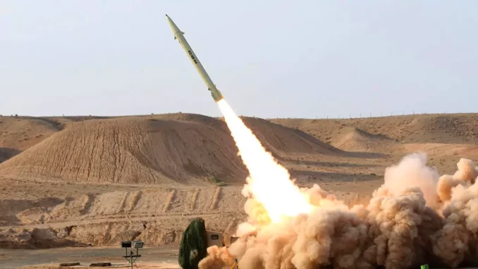 Test of an Iranian Fateh-110 missile. Source - IRNA