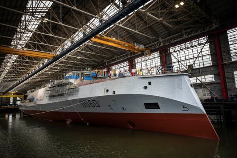 Fragata "Amiral Ronarc'h" en Lorient. Fuente. Naval Group