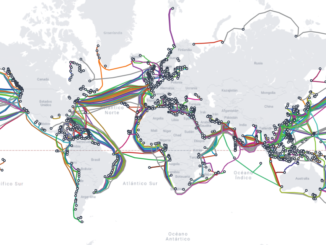 Principales rutas mundiales de cables submarinos de comunicaciones. Fuente: Submarine Cable Map