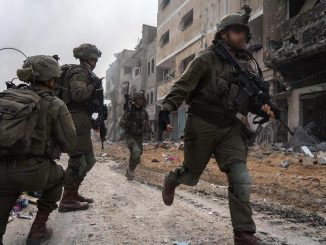 Members of the Israel Defense Forces engaged in urban combat
